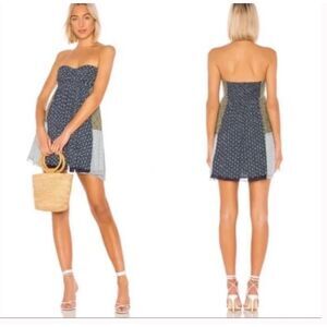 Free People Across The Sea Strapless Tunic - Indigo Sleeveless Boho Small